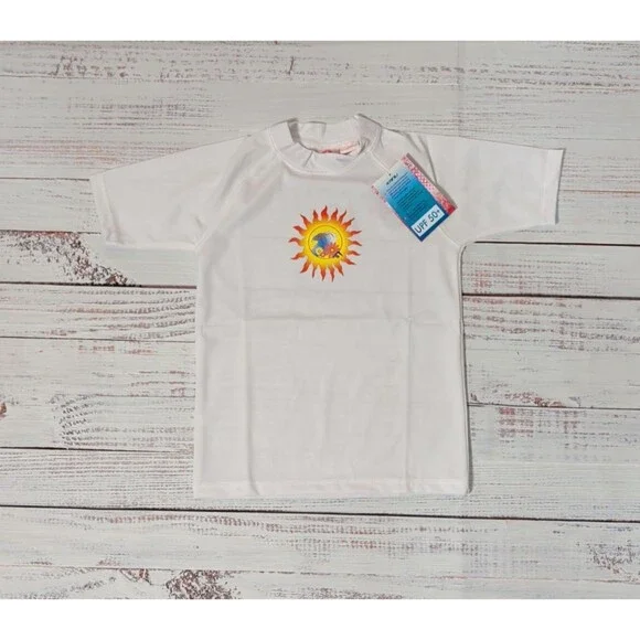 ⭐Kanu Kids Size 12 Unisex SPF 50 White Sun Rash Guard Swim Sun Protection⭐ - Picture 2 of 7